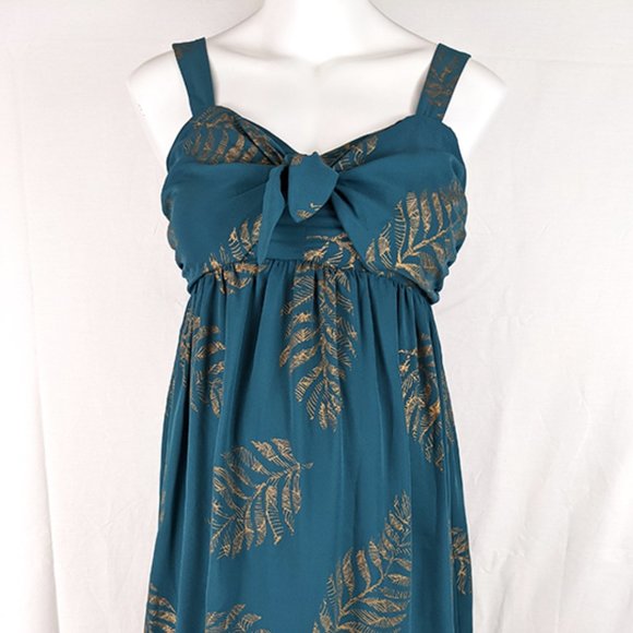 Gold Palm Leaf Maternity Dress Size S - Picture 2 of 7